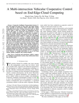 A Multi-intersection Vehicular Cooperative Control based on
  End-Edge-Cloud Computing