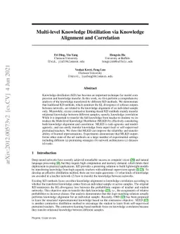 Multi-level Knowledge Distillation via Knowledge Alignment and
  Correlation