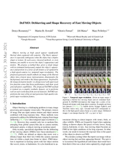 DeFMO: Deblurring and Shape Recovery of Fast Moving Objects