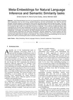 Meta-Embeddings for Natural Language Inference and Semantic Similarity
  tasks