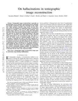 On hallucinations in tomographic image reconstruction