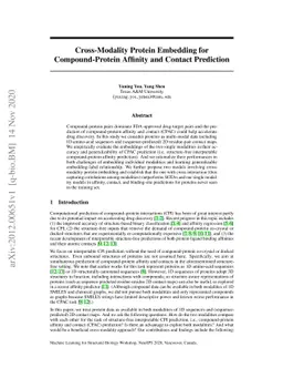 Cross-Modality Protein Embedding for Compound-Protein Affinity and
  Contact Prediction