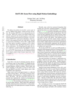 RAFT-3D: Scene Flow using Rigid-Motion Embeddings