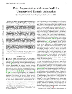 Data Augmentation with norm-VAE for Unsupervised Domain Adaptation