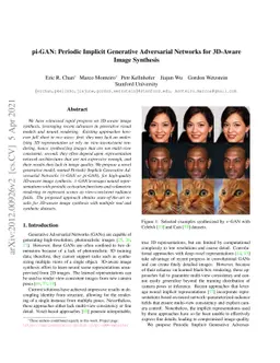 pi-GAN: Periodic Implicit Generative Adversarial Networks for 3D-Aware
  Image Synthesis