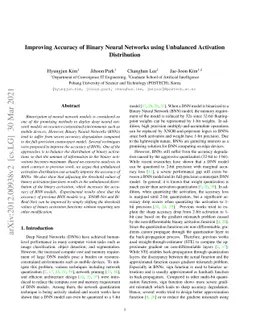 Improving Accuracy of Binary Neural Networks using Unbalanced Activation
  Distribution