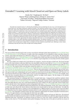 Extended T: Learning with Mixed Closed-set and Open-set Noisy Labels
