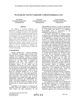 Reviewing the Need for Explainable Artificial Intelligence (xAI)