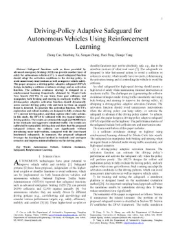 Driving-Policy Adaptive Safeguard for Autonomous Vehicles Using
  Reinforcement Learning
