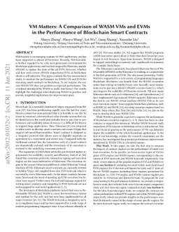 VM Matters: A Comparison of WASM VMs and EVMs in the Performance of
  Blockchain Smart Contracts