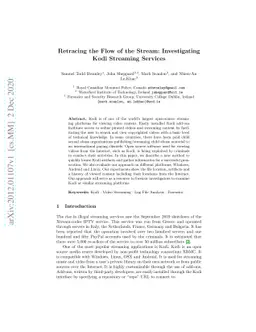 Retracing the Flow of the Stream: Investigating Kodi Streaming Services