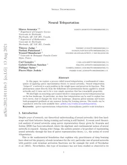 Neural Teleportation