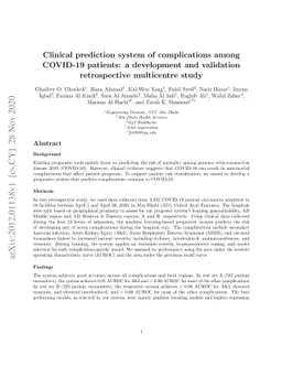 Clinical prediction system of complications among COVID-19 patients: a
  development and validation retrospective multicentre study