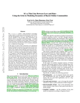 It's a Thin Line Between Love and Hate: Using the Echo in Modeling
  Dynamics of Racist Online Communities