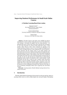 Improving Students Performance in Small-Scale Online Courses -- A
  Machine Learning-Based Intervention