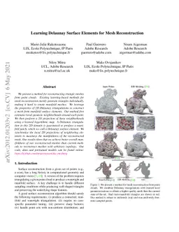 Learning Delaunay Surface Elements for Mesh Reconstruction