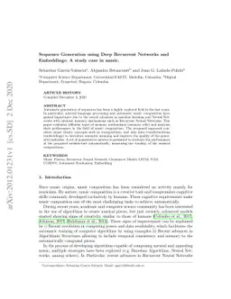 Sequence Generation using Deep Recurrent Networks and Embeddings: A
  study case in music