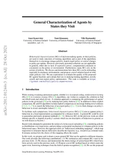 General Characterization of Agents by States they Visit