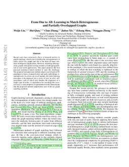 From One to All: Learning to Match Heterogeneous and Partially
  Overlapped Graphs