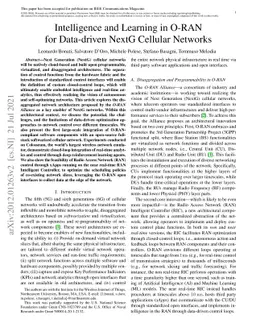 Intelligence and Learning in O-RAN for Data-driven NextG Cellular
  Networks