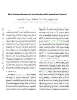 How Robust are Randomized Smoothing based Defenses to Data Poisoning?
