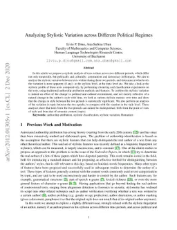 Analyzing Stylistic Variation across Different Political Regimes