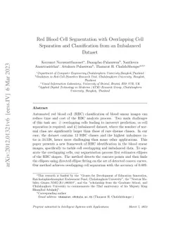 Red Blood Cell Segmentation with Overlapping Cell Separation and
  Classification on Imbalanced Dataset