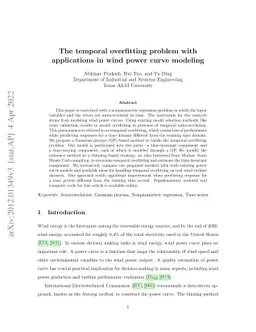 The temporal overfitting problem with applications in wind power curve
  modeling