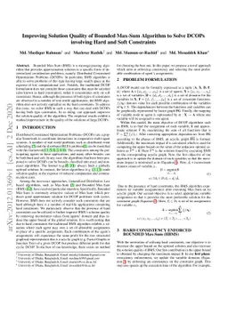 Improving Solution Quality of Bounded Max-Sum Algorithm to Solve DCOPs
  involving Hard and Soft Constraints