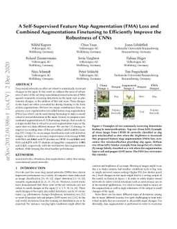 A Self-Supervised Feature Map Augmentation (FMA) Loss and Combined
  Augmentations Finetuning to Efficiently Improve the Robustness of CNNs