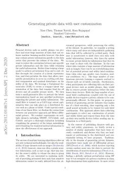 Generating private data with user customization