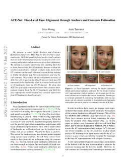 ACE-Net: Fine-Level Face Alignment through Anchors and Contours
  Estimation