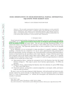 Some observations on high-dimensional partial differential equations
  with Barron data