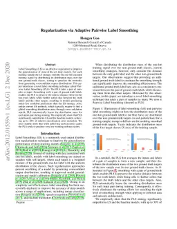 Regularization via Adaptive Pairwise Label Smoothing