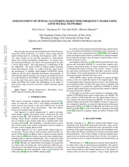 Enhancement of Spatial Clustering-Based Time-Frequency Masks using LSTM
  Neural Networks
