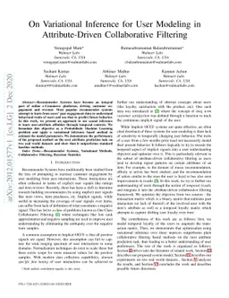 On Variational Inference for User Modeling in Attribute-Driven
  Collaborative Filtering