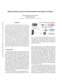 Holistic 3D Human and Scene Mesh Estimation from Single View Images