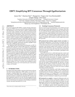 EBFT: Simplifying BFT Consensus Through Egalitarianism