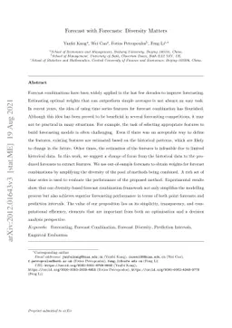 Forecast with Forecasts: Diversity Matters