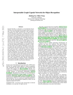 Interpretable Graph Capsule Networks for Object Recognition
