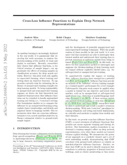 Cross-Loss Influence Functions to Explain Deep Network Representations