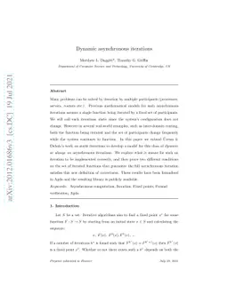 Dynamic Asynchronous Iterations