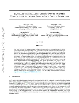 Parallel Residual Bi-Fusion Feature Pyramid Network for Accurate
  Single-Shot Object Detection