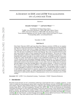 A journey in ESN and LSTM visualisations on a language task
