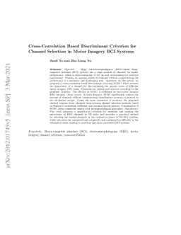 Cross-Correlation Based Discriminant Criterion for Channel Selection in
  Motor Imagery BCI Systems