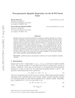 Non-parametric Quantile Regression via the K-NN Fused Lasso