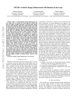 NICER: Aesthetic Image Enhancement with Humans in the Loop