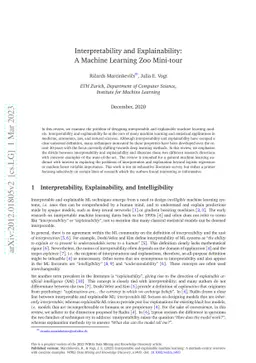 Interpretability and Explainability: A Machine Learning Zoo Mini-tour