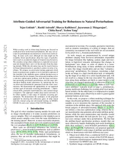 Attribute-Guided Adversarial Training for Robustness to Natural
  Perturbations