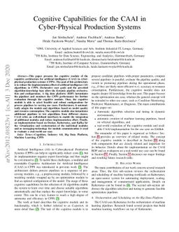 Cognitive Capabilities for the CAAI in Cyber-Physical Production Systems